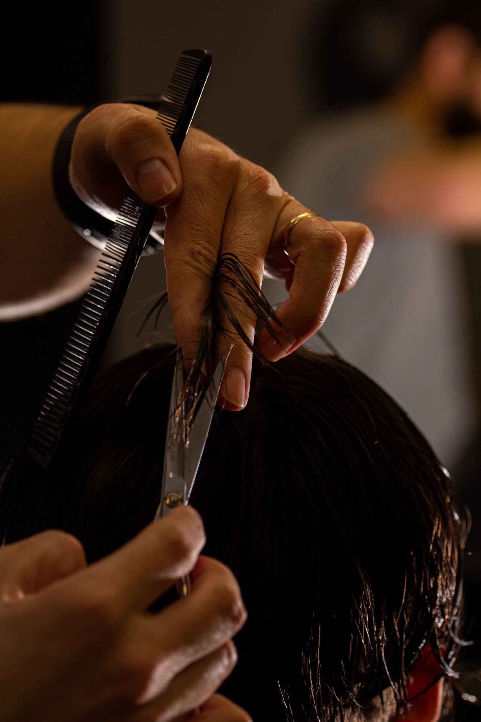 Classic scissor cut men's styling